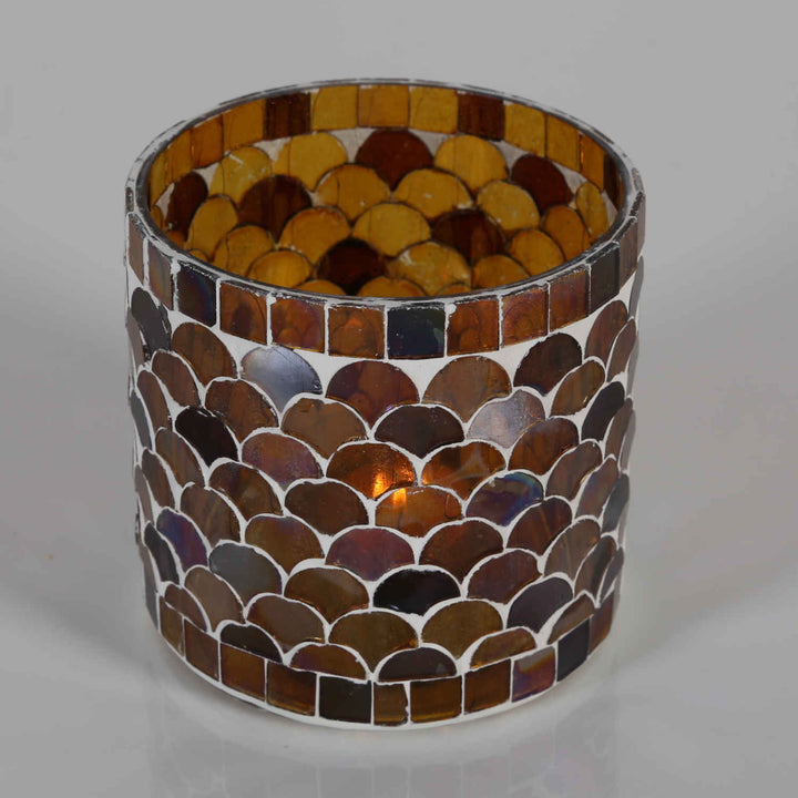 Photophore mosaïque orientale Athènes jaune