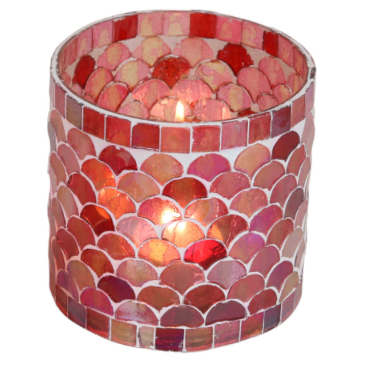 Photophore mosaïque orientale Athènes rouge