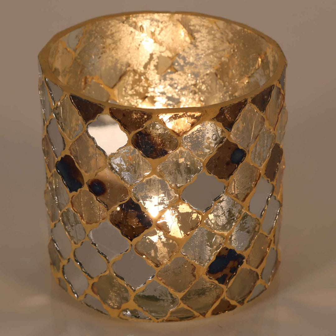 Photophore mosaïque orientale Athènes doré