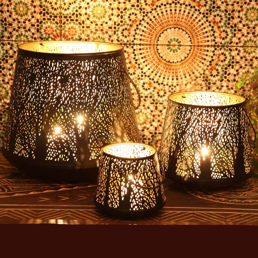 Lot de 3 photophores orientaux Como