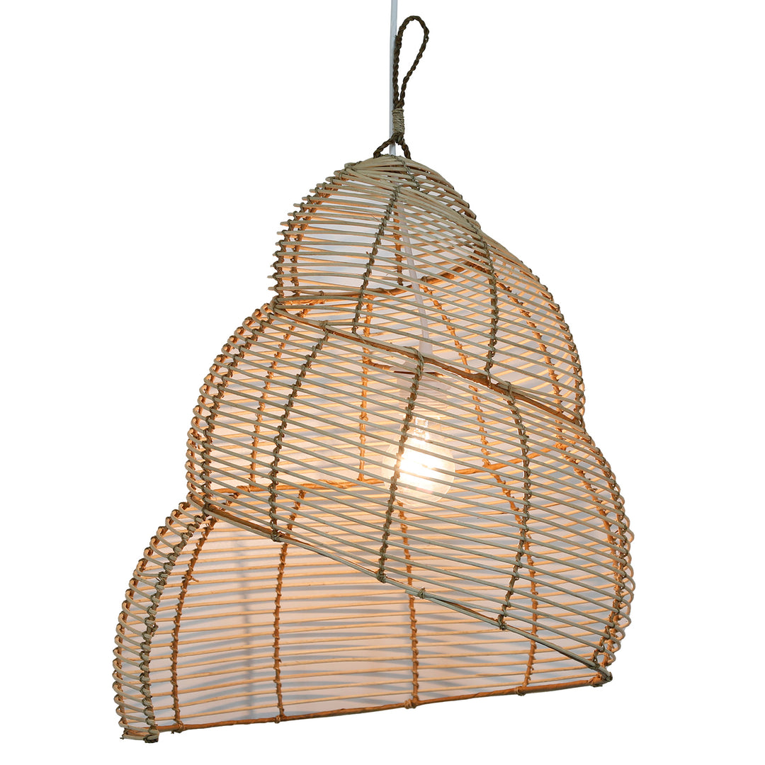 Handgefertigter Lampenschirm aus Rattan in spiralförmigem Design mit sanfter Lichtdurchlässigkeit