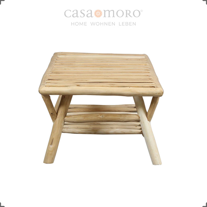 Massiver Couchtisch aus Holz, vielseitig im Wohnzimmer und Garten