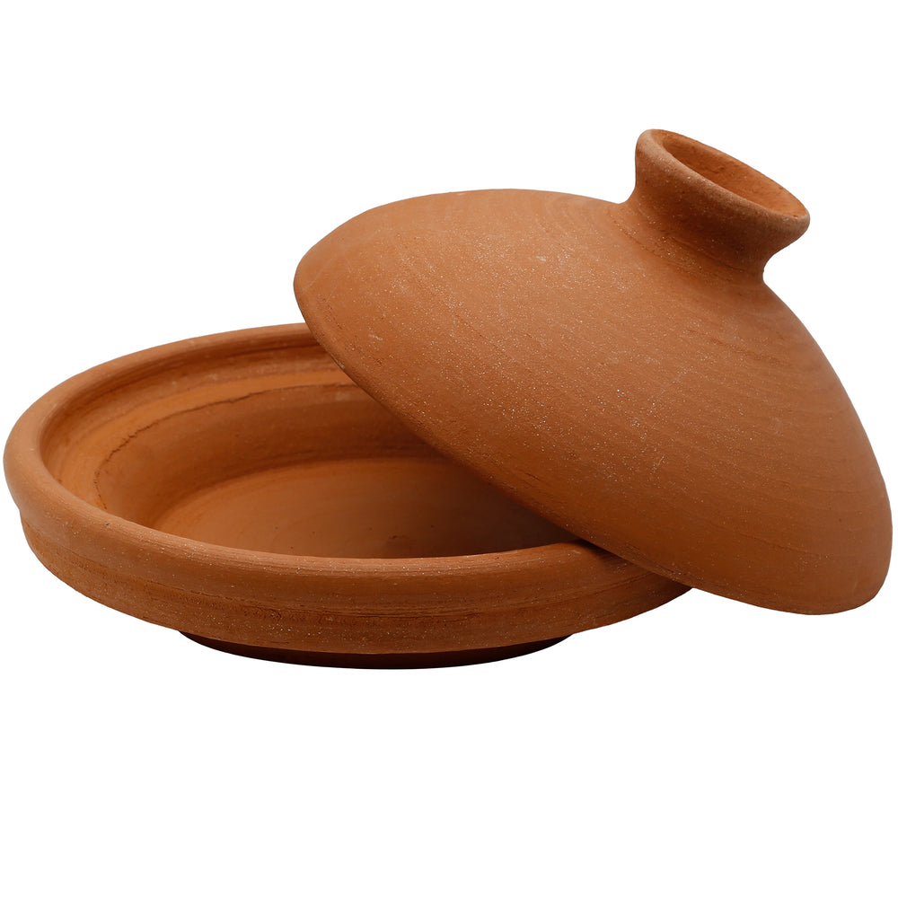 Tagine comme cocotte non émaillée en terre cuite et en terre cuite, idéale pour 3-4 personnes