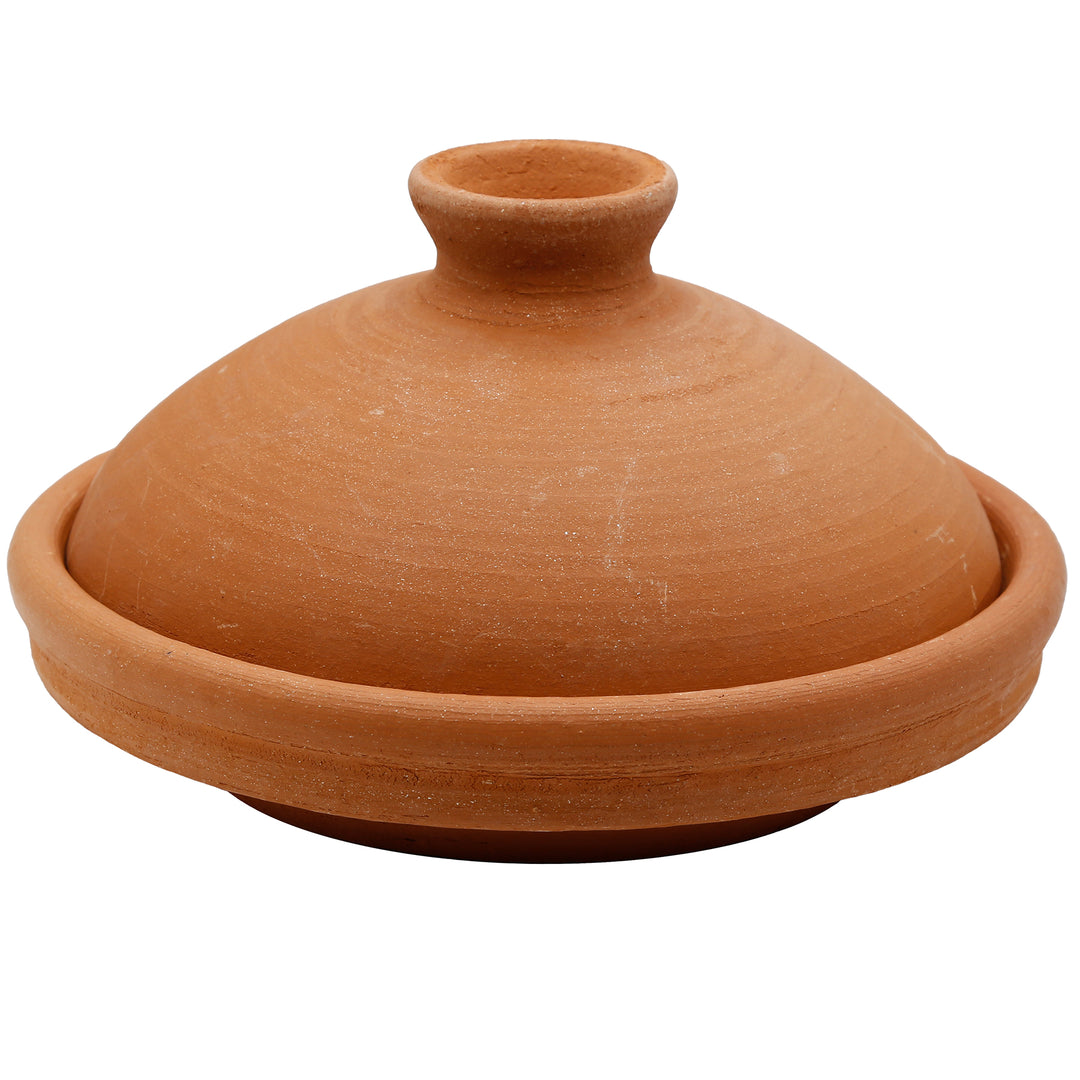 Tagine comme cocotte non émaillée en terre cuite et en terre cuite, idéale pour 3-4 personnes