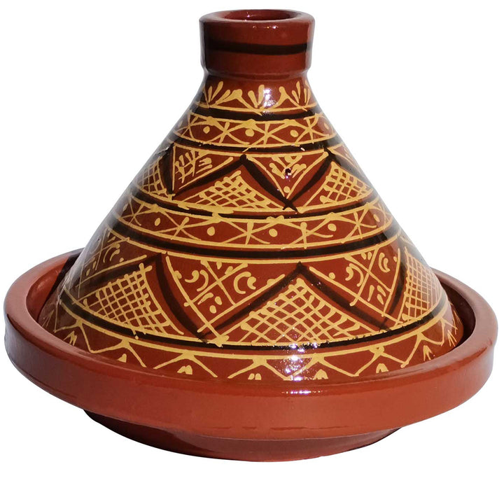 Marocain glacé Tajine avec motif au henné, cocotte en argile pour recettes aromatiques